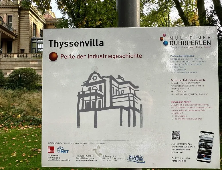 Mülheim an der Ruhr Geschichte: Die alte Thyssenvilla in Mülheim an der Ruhr, ein repräsentatives Beispiel für die prachtvolle Architektur des frühen 20. Jahrhunderts.